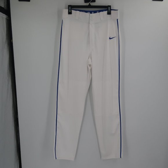 Nike Men's Baseball Pants White w Blue Detail Size Large - Picture 1 of 9